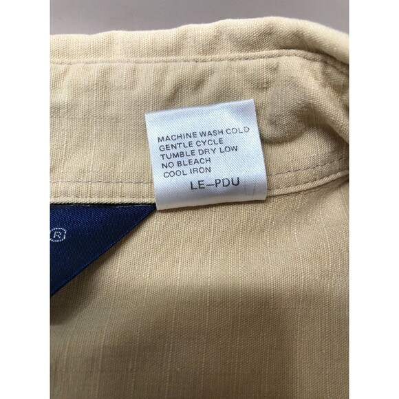 Woolrich Men's Size XL Heavyweight Tan Khaki Short Sleeve Button Up Shirt - Picture 6 of 7